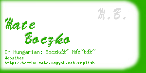 mate boczko business card